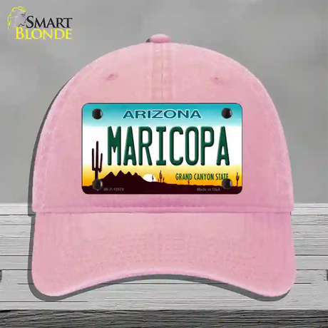 Maricopa Arizona Novelty License Plate Hat Tag Unconstructed Cotton / Pink