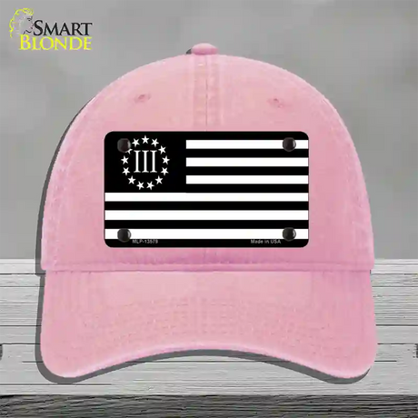 3 Percenter American Flag Novelty License Plate Hat Tag Unconstructed Cotton / Pink