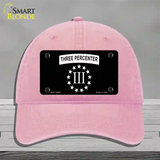 3 Percenter Ring of Stars Novelty License Plate Hat Tag Unconstructed Cotton / Pink