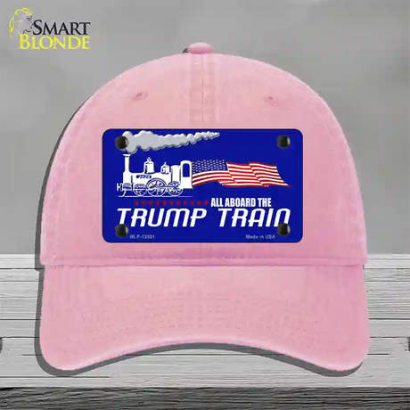 Trump Train Novelty License Plate Hat Tag Unconstructed Cotton / Pink