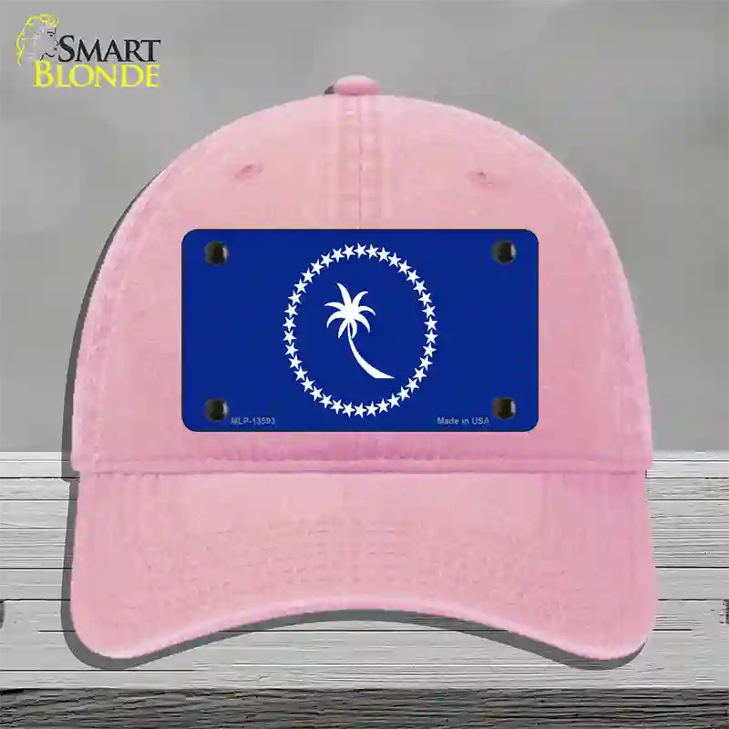 Chuuk Island Flag Novelty License Plate Hat Tag Unconstructed Cotton / Pink