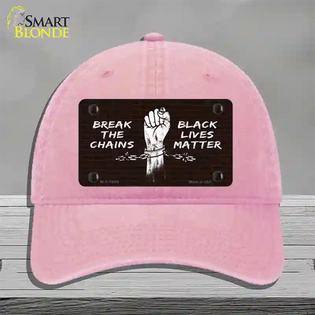 Break The Chains BLM Novelty License Plate Hat Tag Unconstructed Cotton / Pink