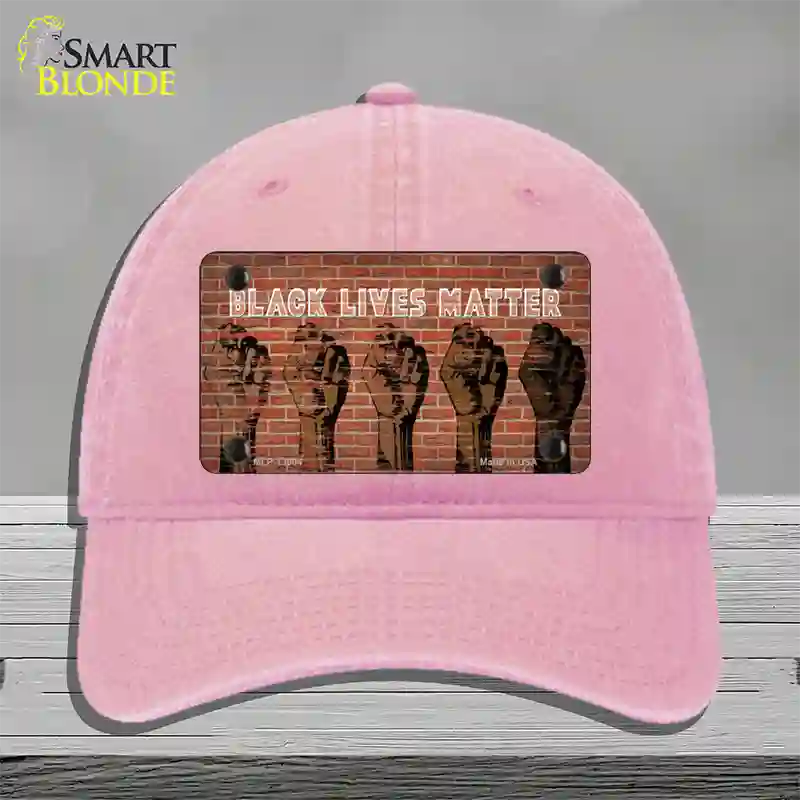 Black Lives Matter Fists Novelty License Plate Hat Tag Unconstructed Cotton / Pink