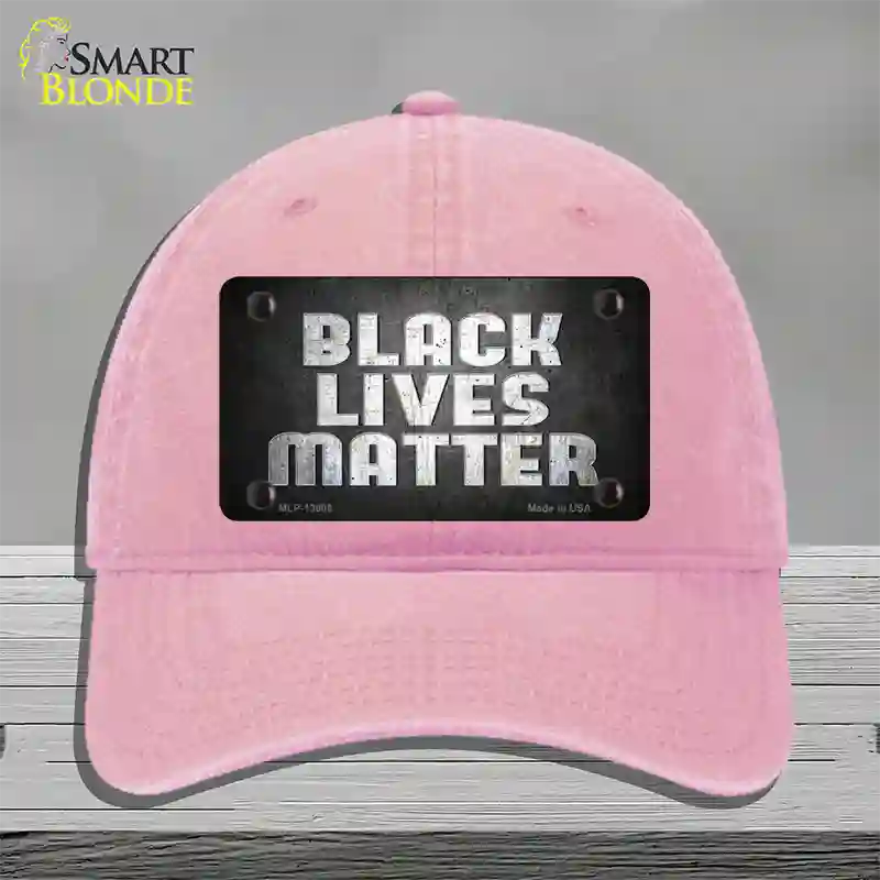 Black Lives Matter Faded Novelty License Plate Hat Tag Unconstructed Cotton / Pink