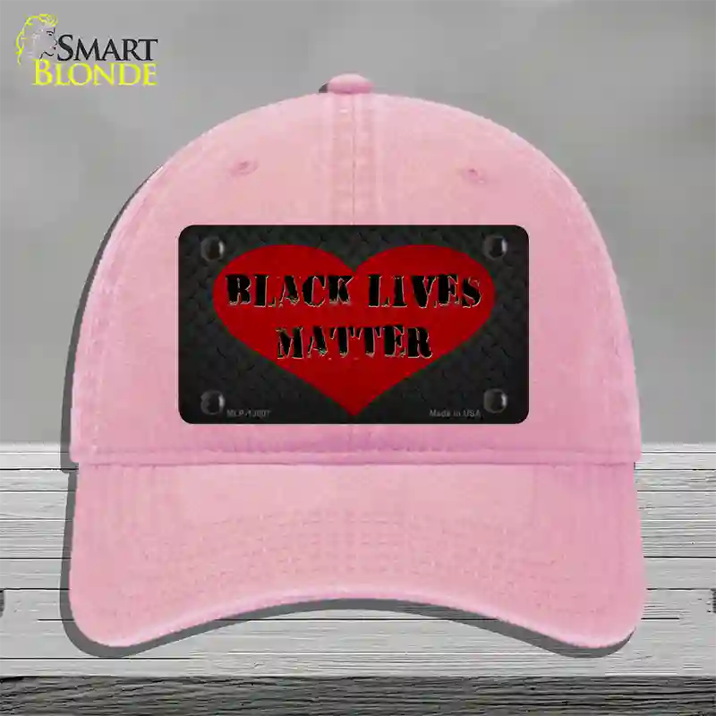 Black Lives Matter Heart Novelty License Plate Hat Tag Unconstructed Cotton / Pink