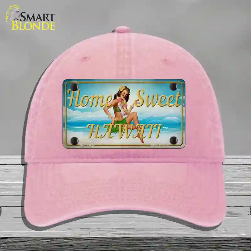 Home Sweet Hawaii Novelty License Plate Hat Tag Unconstructed Cotton / Pink