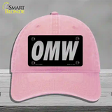 OMW Black Novelty License Plate Hat Tag Unconstructed Cotton / Pink