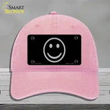 Smiley Black Novelty License Plate Hat Tag Unconstructed Cotton / Pink