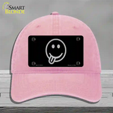 Tongue Out Black Novelty License Plate Hat Tag Unconstructed Cotton / Pink