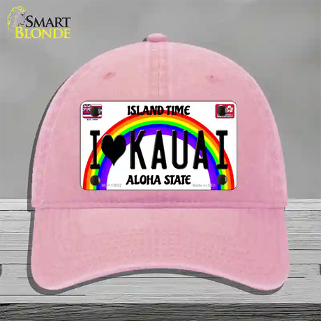 I Heart Kauai Novelty License Plate Hat Tag Unconstructed Cotton / Pink