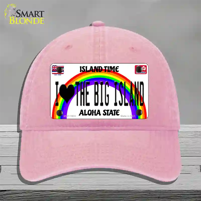 I Heart Big Island Novelty License Plate Hat Tag Unconstructed Cotton / Pink