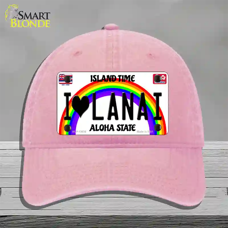 I Heart Lanai Novelty License Plate Hat Tag Unconstructed Cotton / Pink