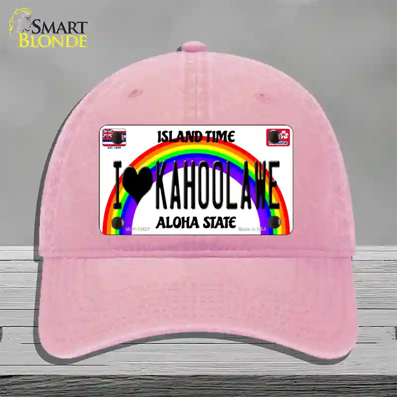 I Heart Kahoolawe Novelty License Plate Hat Tag Unconstructed Cotton / Pink