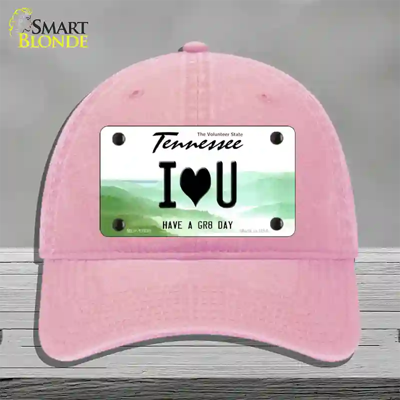 I Heart You Novelty License Plate Hat Tag Unconstructed Cotton / Pink