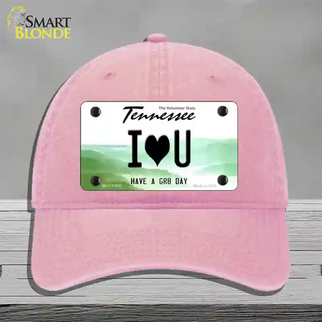 I Heart You Novelty License Plate Hat Tag Unconstructed Cotton / Pink