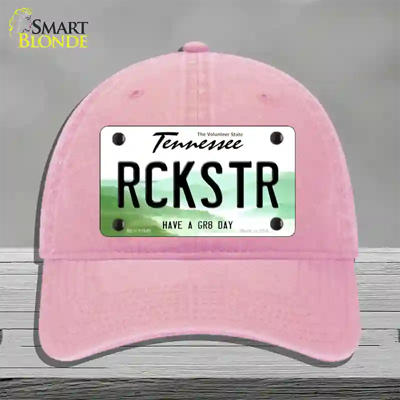 Rockstar Novelty License Plate Hat Tag Unconstructed Cotton / Pink