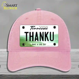 Thank You Novelty License Plate Hat Tag Unconstructed Cotton / Pink