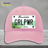 Girl Power Novelty License Plate Hat Tag Unconstructed Cotton / Pink