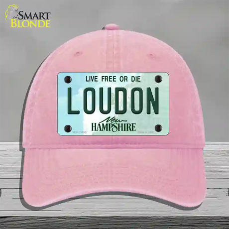 Loudon New Hampshire Novelty License Plate Hat Tag Unconstructed Cotton / Pink