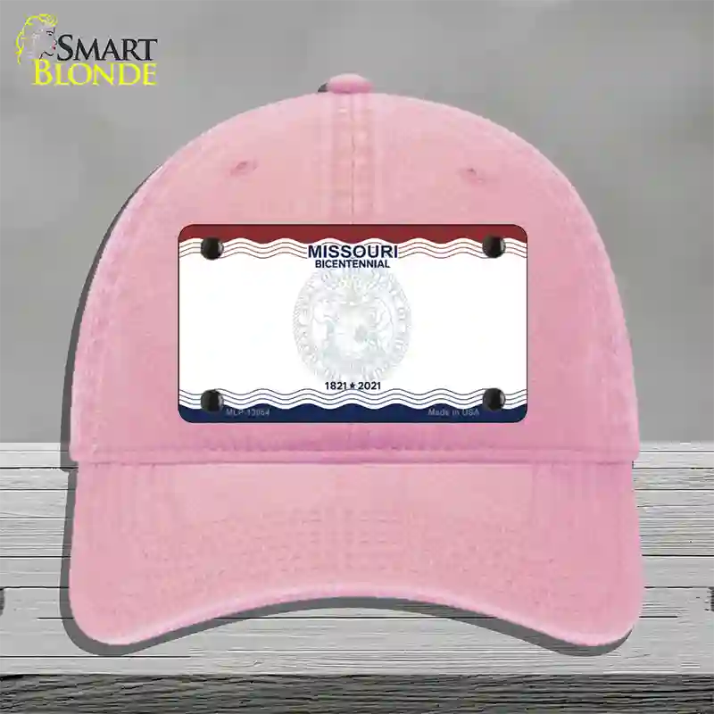 Missouri Bicentennial State Blank Novelty License Plate Hat Unconstructed Cotton / Pink