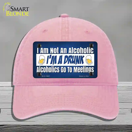 Im A Drunk Novelty License Plate Hat Tag Unconstructed Cotton / Pink