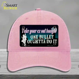 Take Your Ex Out One Bulllet Novelty License Plate Hat Tag Unconstructed Cotton / Pink