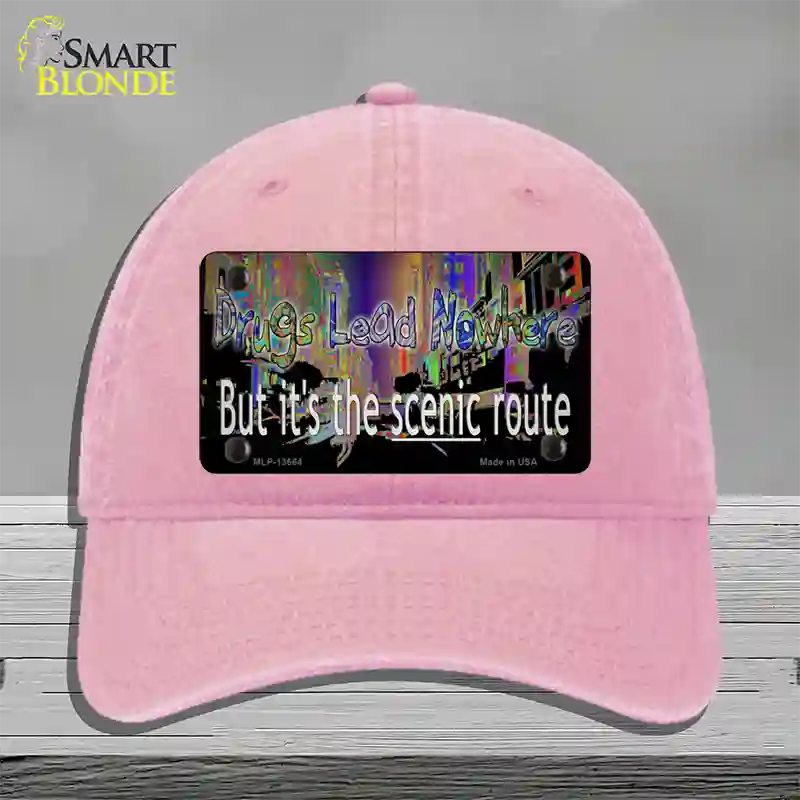 Drugs Lead Nowhere Novelty License Plate Hat Tag Unconstructed Cotton / Pink