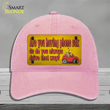 Are You Having Phone Sex Novelty License Plate Hat Tag Unconstructed Cotton / Pink