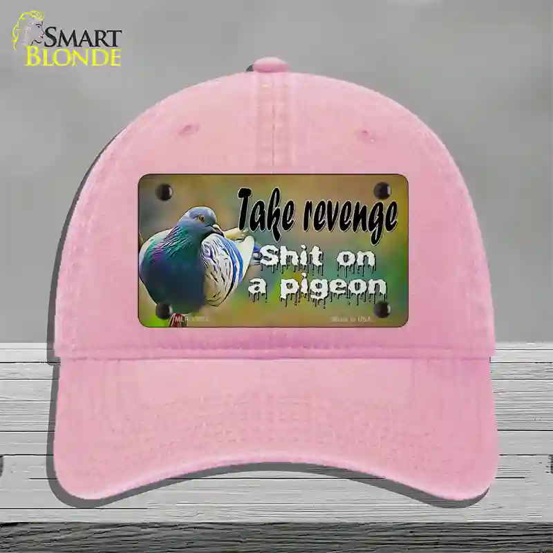 Shit On A Pigeon Novelty License Plate Hat Tag Unconstructed Cotton / Pink