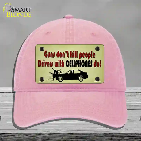 Drivers With Cellphones Do Novelty License Plate Hat Tag Unconstructed Cotton / Pink