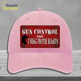 Gun Control Use Both Hands Novelty License Plate Hat Tag Unconstructed Cotton / Pink