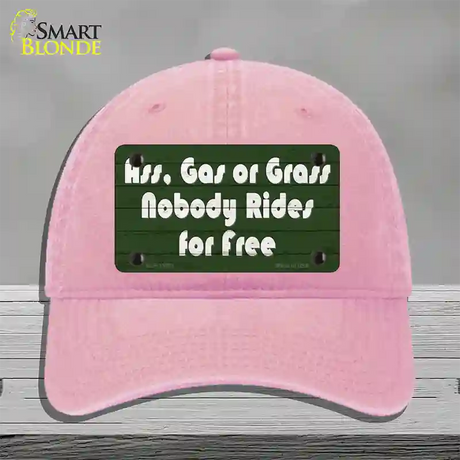 Ass Gas Or Grass Novelty License Plate Hat Tag Unconstructed Cotton / Pink