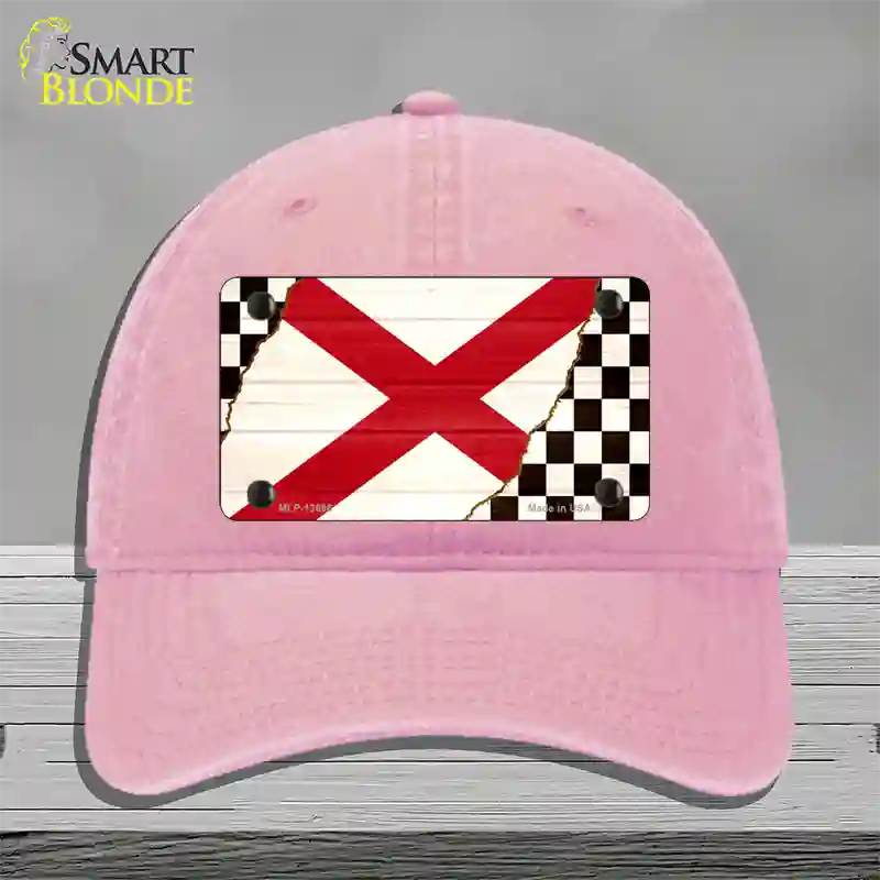 Alabama Racing Flag Novelty License Plate Hat Tag Unconstructed Cotton / Pink