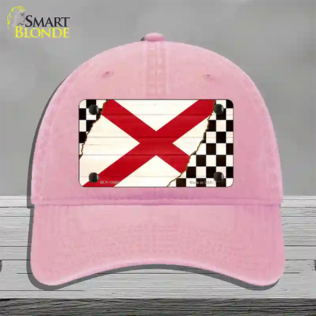 Alabama Racing Flag Novelty License Plate Hat Tag Unconstructed Cotton / Pink