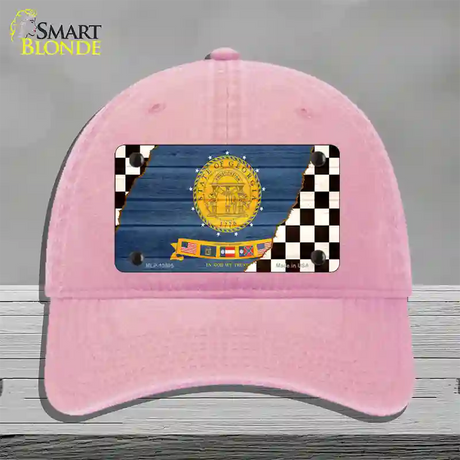 Georgia Racing Flag Novelty License Plate Hat Tag Unconstructed Cotton / Pink