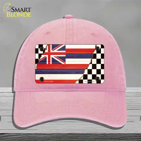 Hawaii Racing Flag Novelty License Plate Hat Tag Unconstructed Cotton / Pink