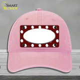 White Burgundy Polka Dot White Center Oval Novelty License Plate Hat Unconstructed Cotton / Pink