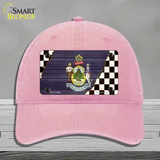 Maine Racing Flag Novelty License Plate Hat Tag Unconstructed Cotton / Pink