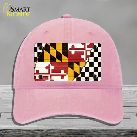 Maryland Racing Flag Novelty License Plate Hat Tag Unconstructed Cotton / Pink