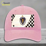 Massachusetts Racing Flag Novelty License Plate Hat Tag Unconstructed Cotton / Pink