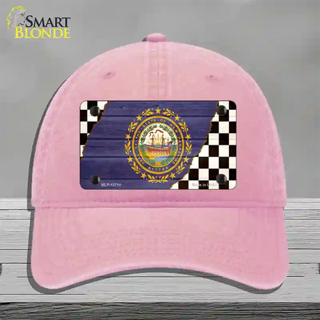 New Hampshire Racing Flag Novelty License Plate Hat Tag Unconstructed Cotton / Pink