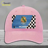 Oklahoma Racing Flag Novelty License Plate Hat Tag Unconstructed Cotton / Pink