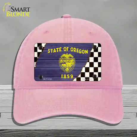 Oregon Racing Flag Novelty License Plate Hat Tag Unconstructed Cotton / Pink