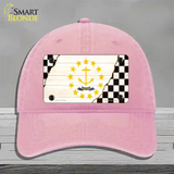 Rhode Island Racing Flag Novelty License Plate Hat Tag Unconstructed Cotton / Pink