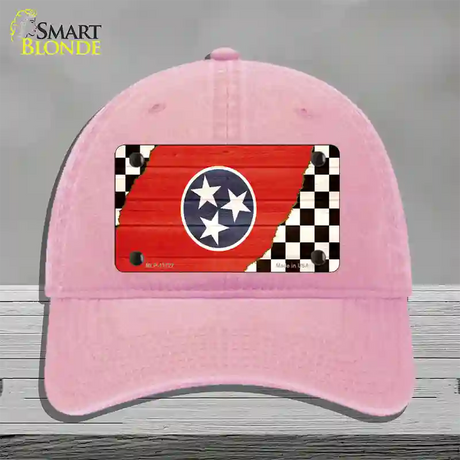 Tennessee Racing Flag Novelty License Plate Hat Tag Unconstructed Cotton / Pink