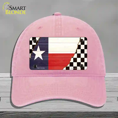 Texas Racing Flag Novelty License Plate Hat Tag Unconstructed Cotton / Pink