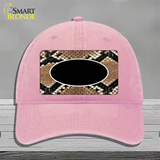 Snake With Black Center Oval Novelty License Plate Hat Unconstructed Cotton / Pink