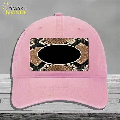 Snake With Black Center Oval Novelty License Plate Hat Unconstructed Cotton / Pink