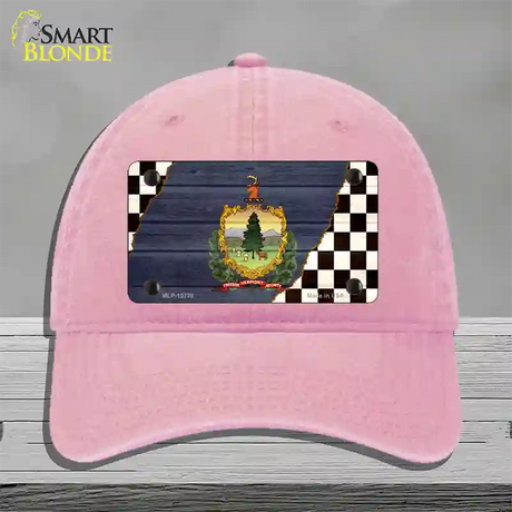 Vermont Racing Flag Novelty License Plate Hat Tag Unconstructed Cotton / Pink