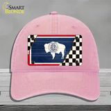 Wyoming Racing Flag Novelty License Plate Hat Tag Unconstructed Cotton / Pink